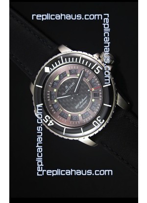 Blancpain 500 Fathoms Swiss Replica Watch in Grey Carbon Dial - 1:1 Mirror Edition