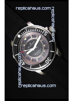 Blancpain 500 Fathoms Swiss Replica Watch in Grey Carbon Dial - 1:1 Mirror Edition