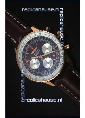 Breitling Navitimer 01 Brown Dial Rose Gold 1:1 Mirror Swiss Replica Watch