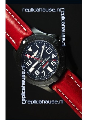 Breitling Chronometre GMT Black Dial Swiss Replica Watch in PVD Casing