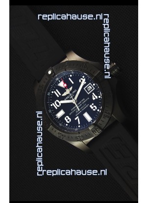 Breitling Avenger Blacksteel DLC Coated Swiss Replica Watch in Black Dial