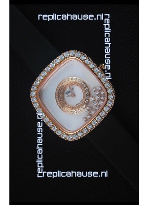 Chopard Happy Diamonds 38MM Black Strap in White Dial