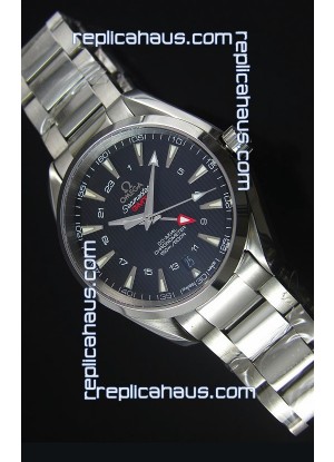 Omega Seamaster COAX GMT Stainless Steel Swiss Watch in Black Dial