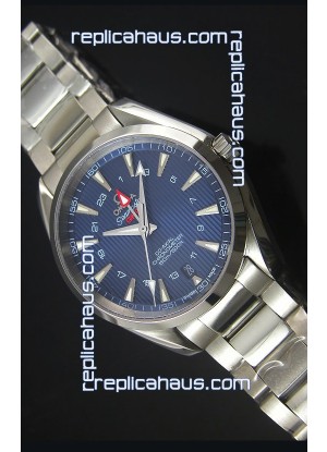 Omega Seamaster COAX GMT Stainless Steel Swiss Watch in Blue Dial