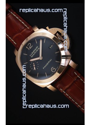 Panerai Luminor Marina PAM393 42MM Swiss Rose Gold Replica Watch 