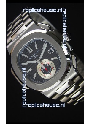 Patek Philippe Nautilus 5980 Chronograph Steel Case in Black Dial - 1:1 Mirror Replica