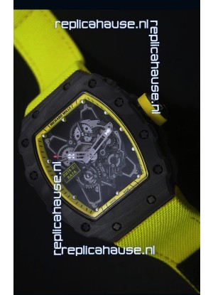 Richard Mille RM35-01 Rafael Nadal Edition Swiss Replica Watch Yellow Nylon Strap
