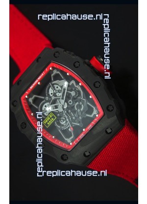 Richard Mille RM35-01 Rafael Nadal Edition Swiss Replica Watch Red Nylon Strap