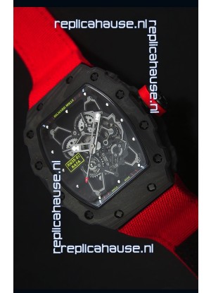 Richard Mille RM35-01 Rafael Nadal Edition Swiss Replica Watch Red Nylon Strap