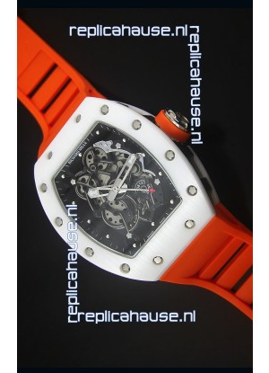 Richard Mille RM055 White Ceramic Case Watch in Black Inner Bezel