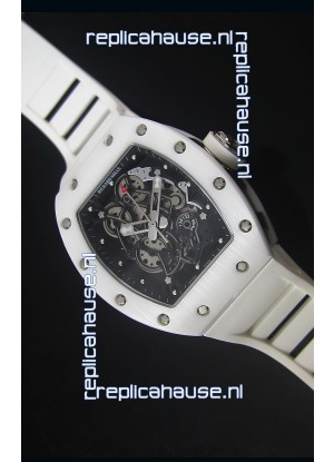 Richard Mille RM055 White Ceramic Case Watch in Black Inner Bezel