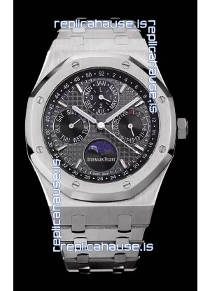 Audemars Piguet Royal Oak Perpetual Calendar Swiss Replica Steel Casing Watch in Grey Dial