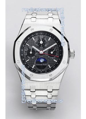 Audemars Piguet Royal Oak Perpetual Calendar Swiss Replica 904L Steel - Black Dial 