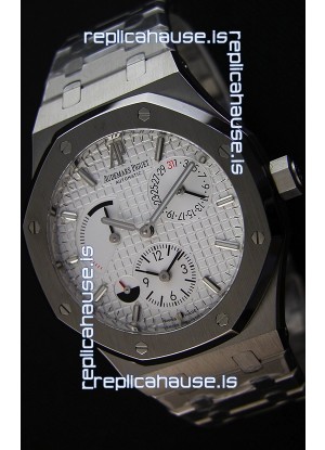 Audemars Piguet Royal Oak Dual Time Swiss Replica Watch in White Dial