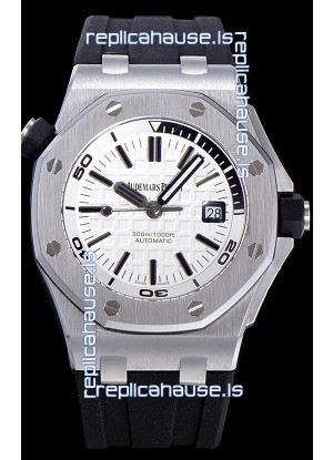 Audemars Piguet Royal Oak Diver Swiss Replica Watch White Dial 1:1 Quality 3120 Movement 904L Steel 