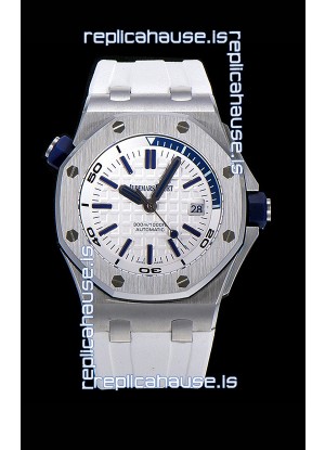 Audemars Piguet Royal Oak Diver Swiss Replica Watch White Dial 1:1 Quality 3120 Movement 904L Steel 