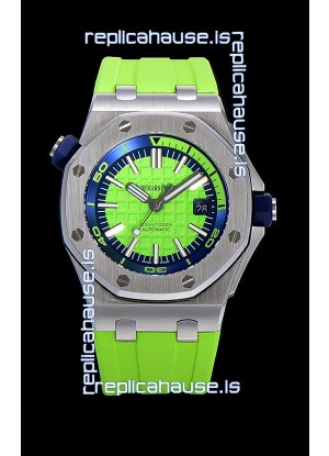 Audemars Piguet Royal Oak Diver Swiss Replica Lime Green Dial 1:1 Quality 3120 Movement 904L Steel 