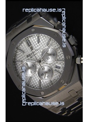 Audemars Piguet Royal Oak Chronograph Silver Toned Dial Swiss Quartz Replica Watch - 41MM