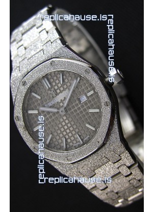 Audemars Piguet Royal Oak Frosted White Gold QUARTZ Watch 33MM Grey Dial - 1:1 Mirror Replica 