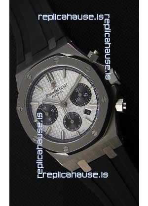 Audemars Piguet Royal Oak Chronograph White Dial Rubber Strap Swiss Replica Watch 