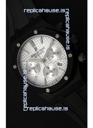Audemars Piguet Royal Oak Chronograph Silver Toned Dial White Subdials Swiss Replica Watch