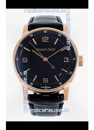Audemars Piguet CODE 11.59 15210R Swiss Replica Watch in Rose Gold Black Dial 41MM