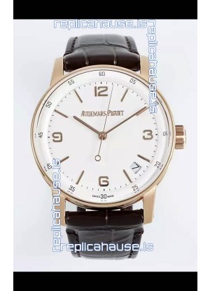 Audemars Piguet CODE 11.59 15210R Swiss Replica Watch in Rose Gold White Dial 41MM