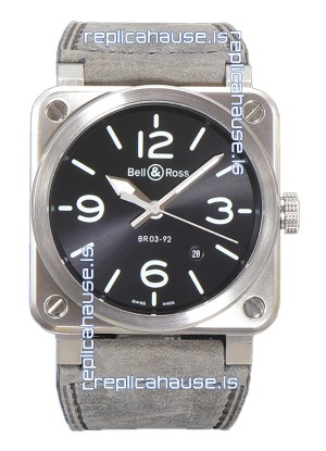 Bell and Ross BR03-92 Grey Dial 904L Steel Swiss Replica Watch 