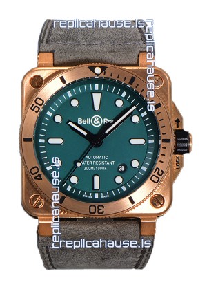 Bell & Ross BR03-92 Diver Green Dial Bronze Casing Swiss Replica Watch 1:1 Mirror Replica