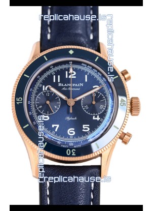 Blancpain Air Command Blue Dial Rose Gold 1:1 Mirror Swiss Replica Watch 