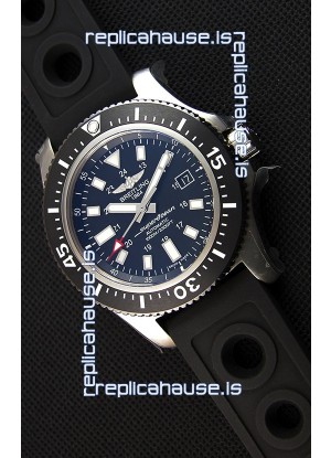 Breitling SuperOcean 44 Special Steel Swiss Replica Watch with Rubber Strap