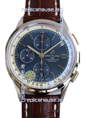 Breitling Premier B01 Chronograph 42 Edition Steel Casing Blue Dial - 1:1 Mirror Replica Watch
