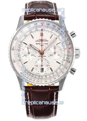 Breitling Navitimer B01 Chronograph 43 White Dial - 904L Steel Casing 1:1 Mirror Swiss Replica