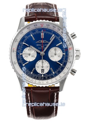 Breitling Navitimer B01 Chronograph 43 Blue Dial - 904L Steel Casing 1:1 Mirror Swiss Replica