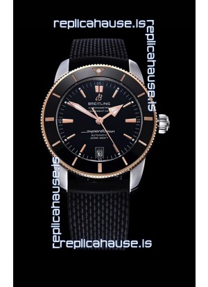 Breitling SuperOcean Heritage II 44MM Black Dial Two Tone 904L Rubber Strap 1:1 Mirror Replica