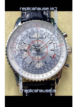 Breitling Montbrilliant Superclone Replica Watch in White Dial - 904L Steel Case