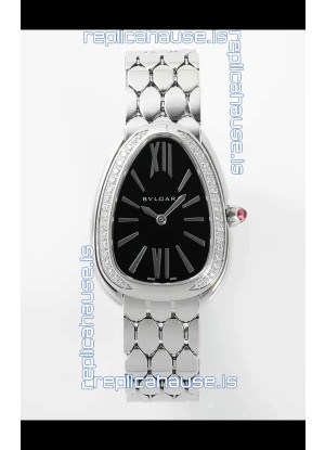 Bvlgari Serpenti Seduttori Edition in Steel Casing Super Clone Watch Black Dial