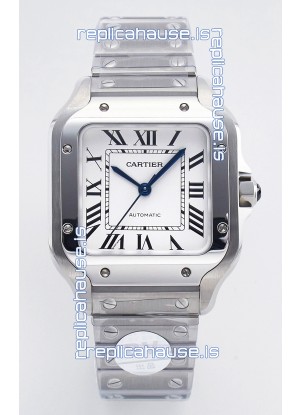 Cartier Santos De Cartier 904L Steel White Dial Super Clone Replica 35MM Watch 