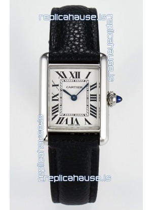 Tank Must Cartier Super Clone Edition 29MM Watch in Steel Casing White Dial 