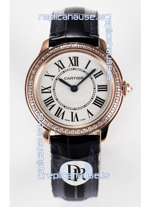 Ronde Louis Cartier Super Clone 29MM Rose Gold Watch in Swiss Quartz Movement