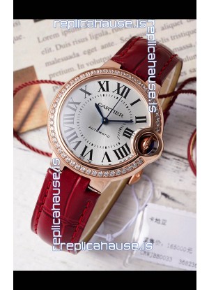 Ballon De Cartier Swiss Automatic Silver Dial Mirror Quality 33MM in Rose Gold Plating