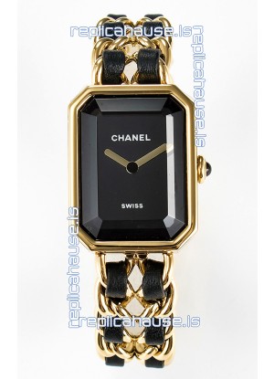 Chanel Premiere Edition Originale Watch in Black & Gold Chains Swiss Quartz Watch