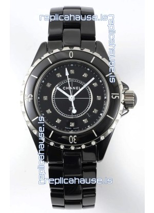 Chanel J12 Ladies Black Ceramic Casing Watch 1:1 Mirror Replica Watch 