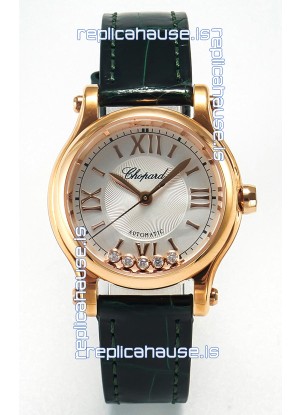 Chopard Happy Sport Swiss Automatic Replica Watch - Rose Gold Casing - 30MM 