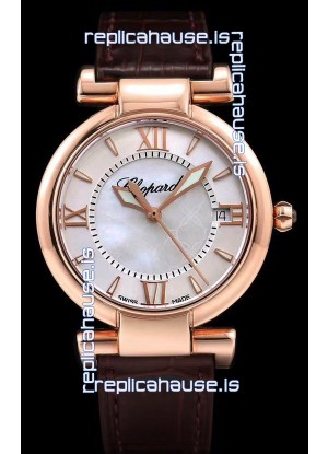 Chopard Imperiale White Dial Swiss Automatic Replica Watch in Rose Gold Case 904L Steel 