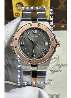 Chopard Alpine Eagle Two Tone Rose Gold Grey Dial Super Clone Replica Watch 