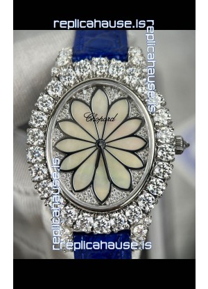 Chopard Super Clone L'Heure du Diamant Mossanites Steel Casing Watch 34MM
