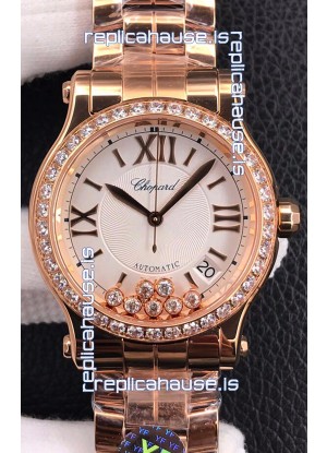 Chopard Happy Sport 1:1 Mirror Automatic Swiss Replica Watch Rose Gold - 36MM Wide