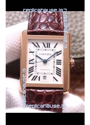 Cartier Tank Solo Swiss Automatic Watch in Rose Gold Plating 31MM Wide 