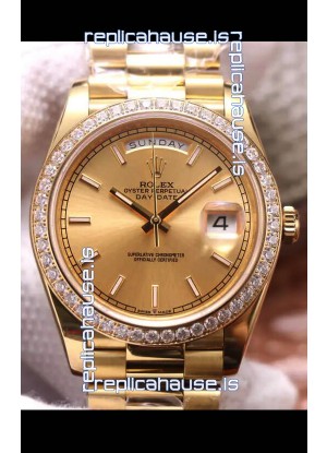 Rolex Day Date Presidential 904L Steel Yellow Gold 40MM - Gold Dial 1:1 Mirror Quality Watch